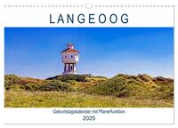 Langeoog Geburtstagskalender (Wandkalender 2025 DIN A3 quer), CALVENDO Monatskalender