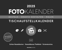 Alpha Edition - Foto-Bastelkalender schwarz 2025 Tischaufsteller, 20x16cm, Do it yourself Kalender mit Seiten aus hochwertigem Bastelkarton, gestaltbares Titelblatt und Komfortaufsteller