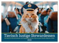 Tierisch lustige Stewardessen (Wandkalender 2025 DIN A2 quer), CALVENDO Monatskalender