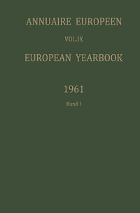 Annuaire Européen / European Yearbook