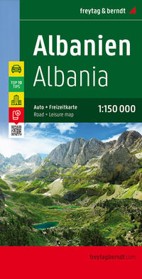 Albanien, Straßen- und Freizeitkarte 1:150.000, freytag & berndt