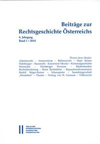 Beiträge zur Rechtsgeschichte Österreichs