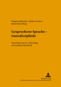 Gesprochene Sprache – transdisziplinär