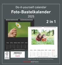 Alpha Edition - Foto-Bastelkalender 2025 schwarz und weiß, 21x22cm, Do it yourself Kalender mit Seiten aus hochwertigem Bastelkarton, 2 in 1, gestaltbares Titelblatt, Kalendarium in Schwarz und Weiß