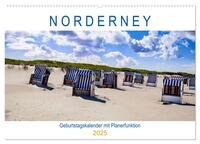 NORDERNEY Geburtstagskalender mit Planerfunktion (Wandkalender 2025 DIN A2 quer), CALVENDO Monatskalender