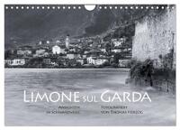 Limone sul Garda schwarzweiß (Wandkalender 2025 DIN A4 quer), CALVENDO Monatskalender