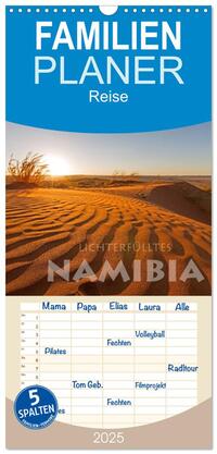 Familienplaner 2025 - Lichterfülltes Namibia mit 5 Spalten (Wandkalender, 21 x 45 cm) CALVENDO