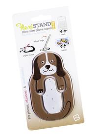 Flexistand (Hund) - flexibler Handyaufsteller - für alle Handys und Mini-Tablets - superflach - stufenlos verstellbar - hochkant und quer - passt in jede Hosentasche