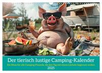 Der tierisch lustige Camping-Kalender (Wandkalender 2025 DIN A3 quer), CALVENDO Monatskalender