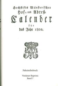 Hochstifts Münsterischer Hof- und Adreß-Calender für das Jahr 1802