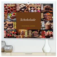 Schokolade - die süße Verführung - coole Sprüche (hochwertiger Premium Wandkalender 2025 DIN A2 quer), Kunstdruck in Hochglanz