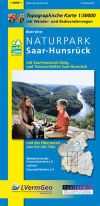 Naturpark Saar-Hunsrück, Blatt West mit Saar-Hunsrück-Steig, den Traumschleifen Saar-Hunsrückund der Obermosel von Perl bis Trier