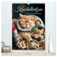 Kuschelkatzen - Fellnasen im Schlummerland (hochwertiger Premium Wandkalender 2025 DIN A2 hoch), Kunstdruck in Hochglanz