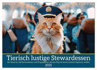 Tierisch lustige Stewardessen (Wandkalender 2025 DIN A4 quer), CALVENDO Monatskalender