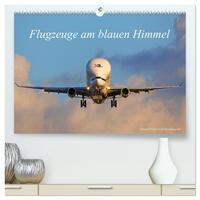 Flugzeuge am blauen Himmel (hochwertiger Premium Wandkalender 2025 DIN A2 quer), Kunstdruck in Hochglanz