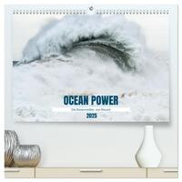 OCEAN POWER - Die Riesenwellen von Nazaré (hochwertiger Premium Wandkalender 2025 DIN A2 quer), Kunstdruck in Hochglanz