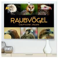 Raubvögel - lautlose Jäger (hochwertiger Premium Wandkalender 2025 DIN A2 quer), Kunstdruck in Hochglanz