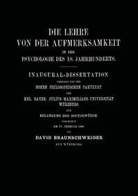 Die Lehre von der Aufmerksamkeit in der Psychologie des 18. Jahrhunderts