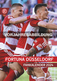 N NEUMANNVERLAGE - Fortuna Düsseldorf 2025 Wandkalender, 29,7x42cm, Fußball-Kalender mit Motiven der Stars, Fan-Kalender mit Fußball-Highlights, Spiralbindung und deutsches Kalendarium