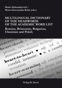 Multilingual Dictionary of the Headwords of the Academic Word List