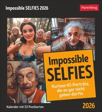 Impossible Selfies Postkartenkalender 2026 - Kuriose KI-Porträts, die es gar nicht geben dürfte