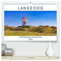 Langeoog Geburtstagskalender (hochwertiger Premium Wandkalender 2025 DIN A2 quer), Kunstdruck in Hochglanz