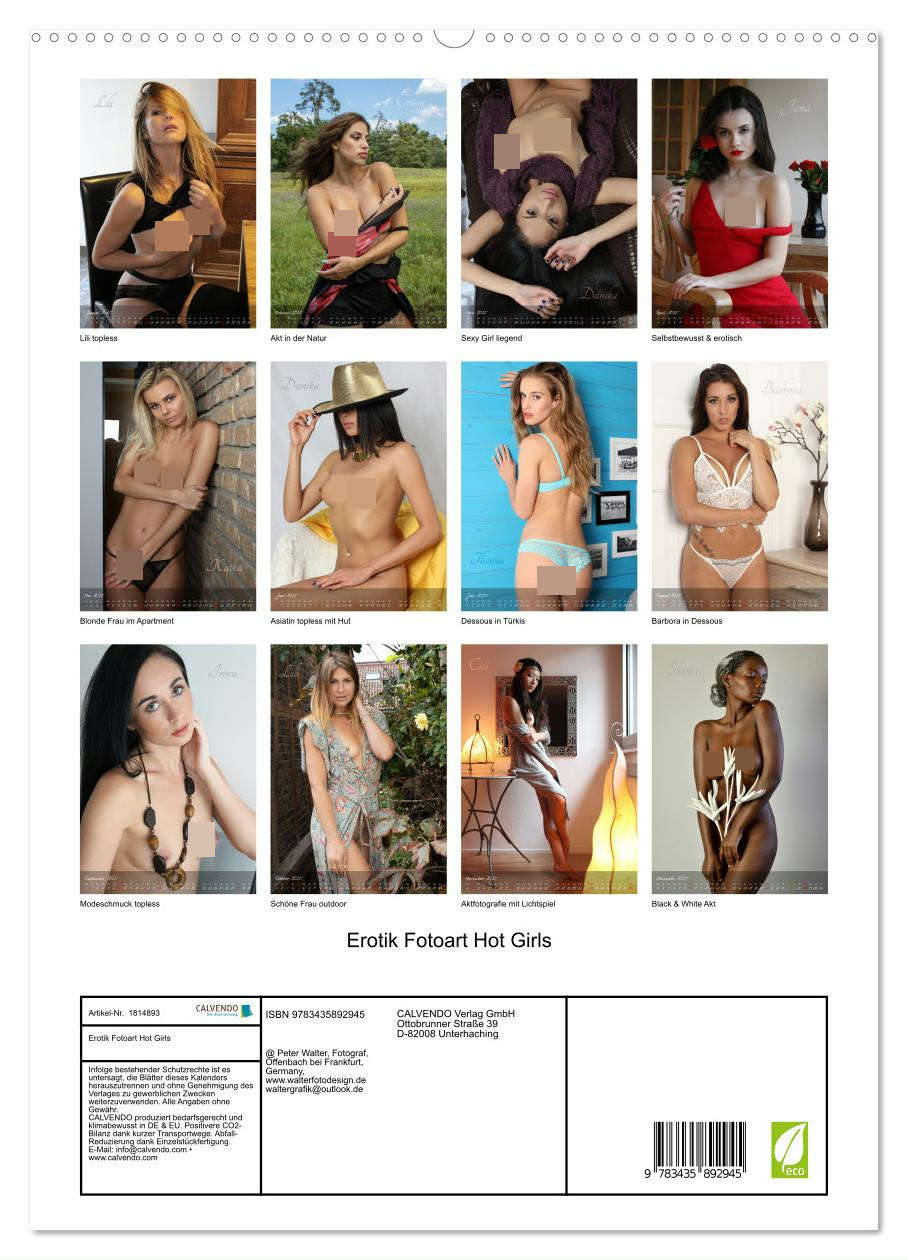 Erotik Fotoart Hot Girls (hochwertiger Premium Wandkalender 2025 DIN A2 hoch), Kunstdruck in Hochglanz