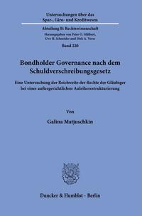 Bondholder Governance nach dem Schuldverschreibungsgesetz.