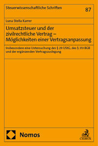 Umsatzsteuer und der zivilrechtliche Vertrag – Möglichkeiten einer Vertragsanpassung