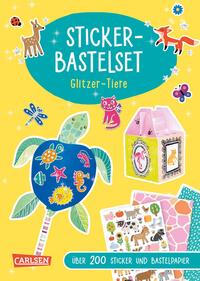 Bastelset für Kinder: Sticker-Bastelset: Glitzer-Tiere