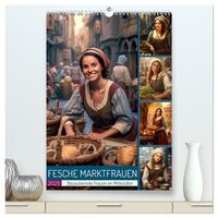 Fesche Marktfrauen (hochwertiger Premium Wandkalender 2025 DIN A2 hoch), Kunstdruck in Hochglanz