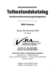 15. Ergänzung zum Bundeseinheitlichen Tatbestandskatalog, KBA-Langfassung, Stand 01. September 2023