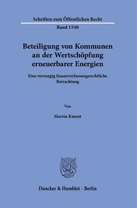 Beteiligung von Kommunen an der Wertschöpfung erneuerbarer Energien