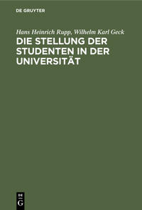 Die Stellung der Studenten in der Universität