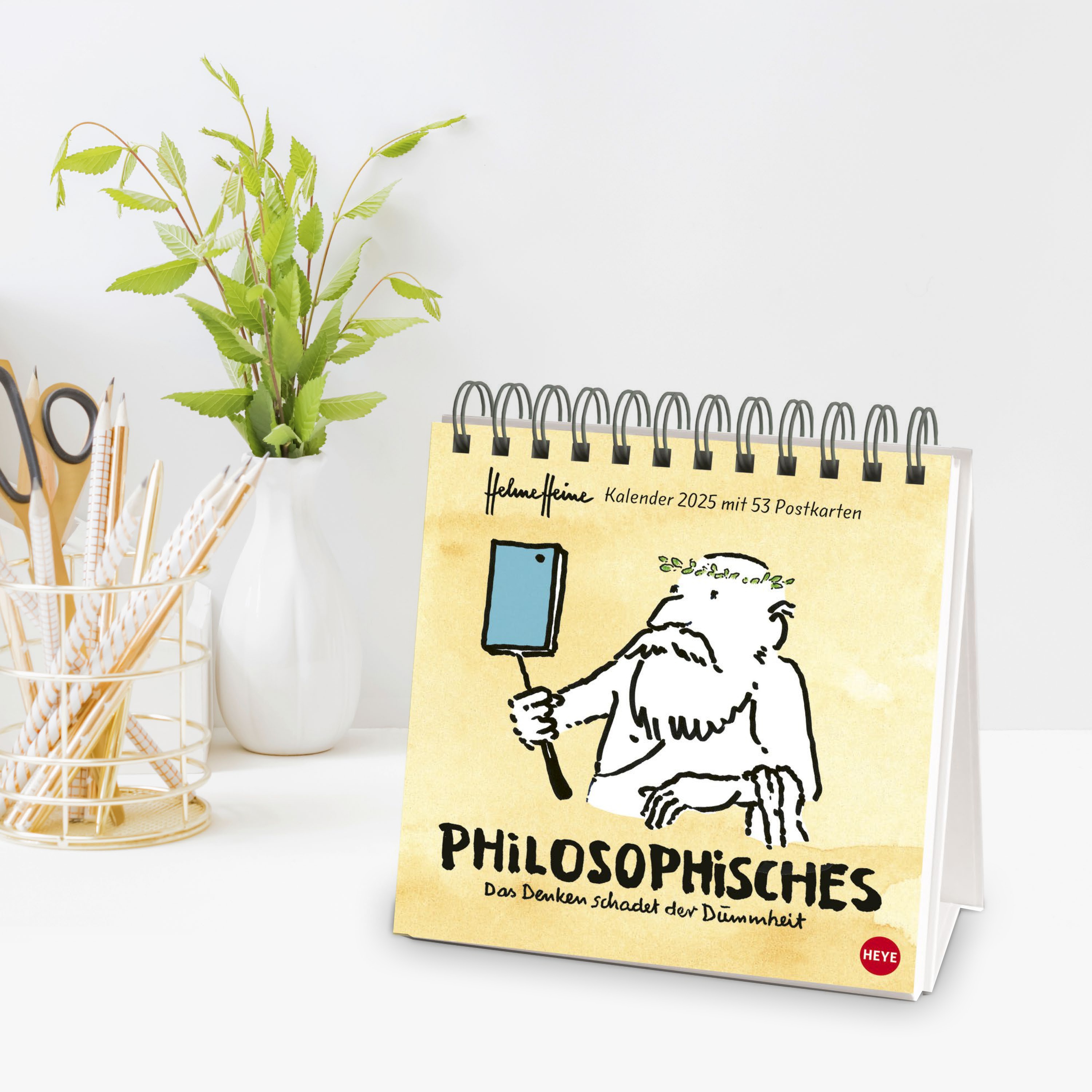 Helme Heine: Philosophisches Premium-Postkartenkalender 2025