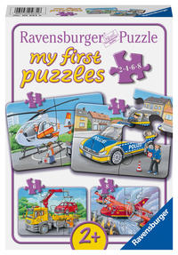 Ravensburger Kinderpuzzle - 05631 Meine Einsatzfahrzeuge - 2,4,6,8 Teile my first Puzzle für Kinder ab 2 Jahren