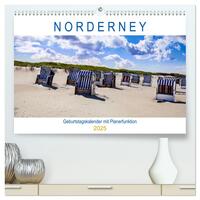 NORDERNEY Geburtstagskalender mit Planerfunktion (hochwertiger Premium Wandkalender 2025 DIN A2 quer), Kunstdruck in Hochglanz