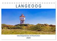 Langeoog Geburtstagskalender (Tischkalender 2025 DIN A5 quer), CALVENDO Monatskalender