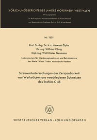 Streuwertuntersuchungen der Zerspanbarkeit von Werkstücken aus verschiedenen Schmelzen des Stahles C 45