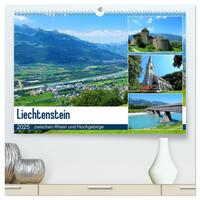 Liechtenstein - zwischen Rhein und Hochgebirge (hochwertiger Premium Wandkalender 2025 DIN A2 quer), Kunstdruck in Hochglanz