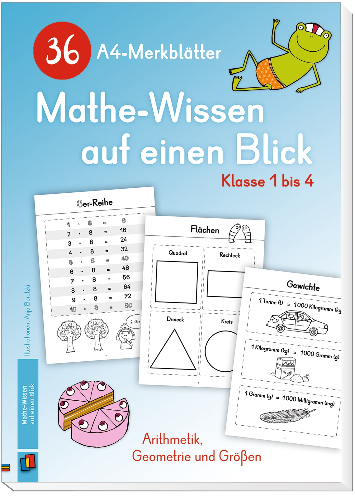 36 A4-Merkblätter Mathe-Wissen auf einen Blick – Klasse 1 bis 4