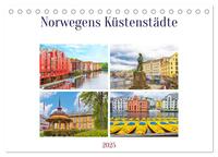 Norwegens Küstenstädte (Tischkalender 2025 DIN A5 quer), CALVENDO Monatskalender