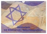 Jerusalem mit Bibelversen / Geburtstagsplaner (Wandkalender 2025 DIN A4 quer), CALVENDO Monatskalender