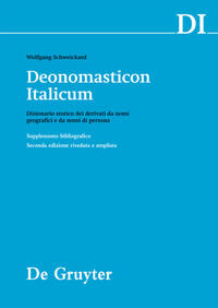 Deonomasticon Italicum (DI) / Supplemento bibliografico