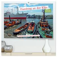 Hamburg an der Elbe – Impressionen eines Sommertages in der Hansestadt (hochwertiger Premium Wandkalender 2025 DIN A2 quer), Kunstdruck in Hochglanz