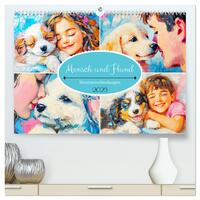 Mensch und Hund. Herzensverbindungen (hochwertiger Premium Wandkalender 2025 DIN A2 quer), Kunstdruck in Hochglanz