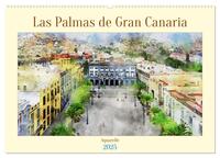 Las Palmas de Gran Canaria - Aquarelle (Wandkalender 2025 DIN A2 quer), CALVENDO Monatskalender