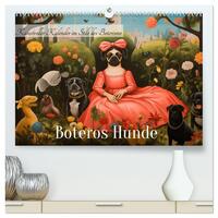 Boteros Hunde - Kunstvoller Kalender im Stile des Boterismo (hochwertiger Premium Wandkalender 2025 DIN A2 quer), Kunstdruck in Hochglanz