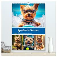 Yorkshire Terrier. Fröhliche Energiebündel in Aktion (hochwertiger Premium Wandkalender 2025 DIN A2 hoch), Kunstdruck in Hochglanz