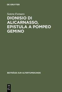 Dionisio di Alicarnasso, Epistula a Pompeo Gemino